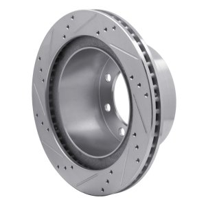 Dodge Ram 4000 Brake Rotor (1) - Rear Right - R1 Concepts - Drilled & Slotted - Silver - `03-`08